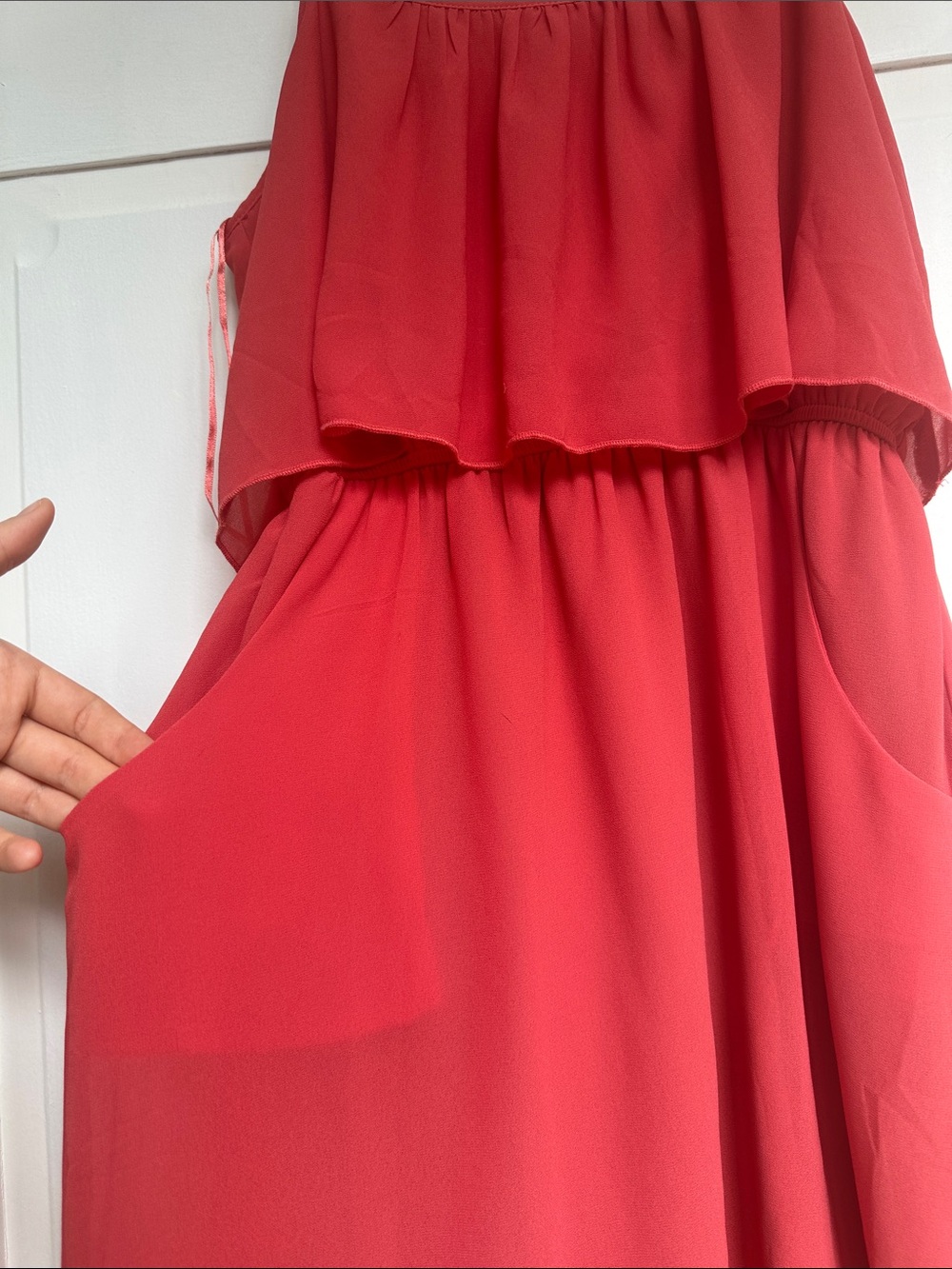Costa Blanca Coral Mini Dress with Spaghetti Straps